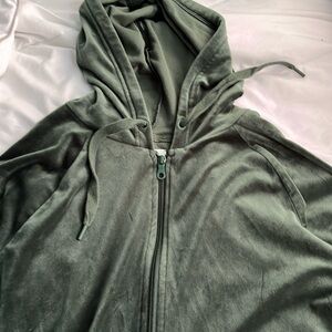 green hoodie